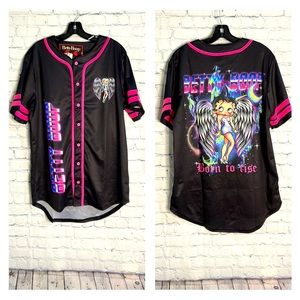 ✨Betty Boop Graphic Jersey Shirt 🖤🩷 “Born to Rise” ✨